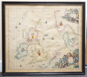 British Isles - Frederick de Witt (1630-1706) - Mare Germanicum Ac Tractus Maritimus, a hand-coloured engraved map, from Orbis Maritimus ofte Zee Atlas, published in 1675, 53 x 60cms., framed.